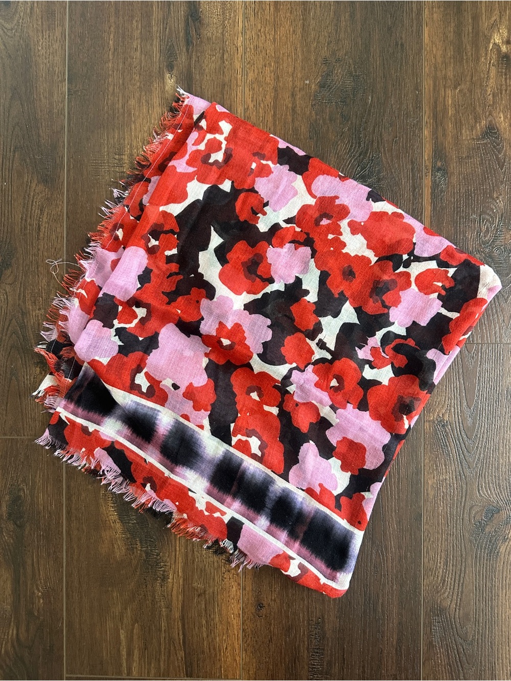 Floral Red & Pink Lightweight Scarf